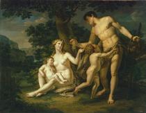 Adam and Eve with Children Under A Tree, 1803. Artist: Ivanov, Andrei Ivanovich (1775-1848)
