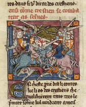 Arthurian knights in battle