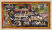Bharata and the army cross the Ganges