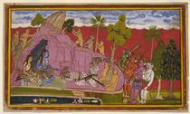 Bibishana before Rama and Lakshmana