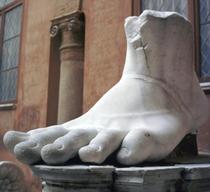 Foot from a colossal Roman statue, 3rd century BC.
