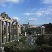 View of the Roman forum, 5th century BC.