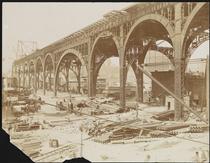 [Construction of the George Washington Bridge.]