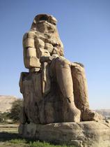 One of the Colossi of Memnon, Luxor (Thebes), Egypt. Artist: Werner Forman