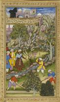 Babur watches a stream diverted