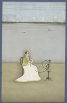 Woman smoking a hookah