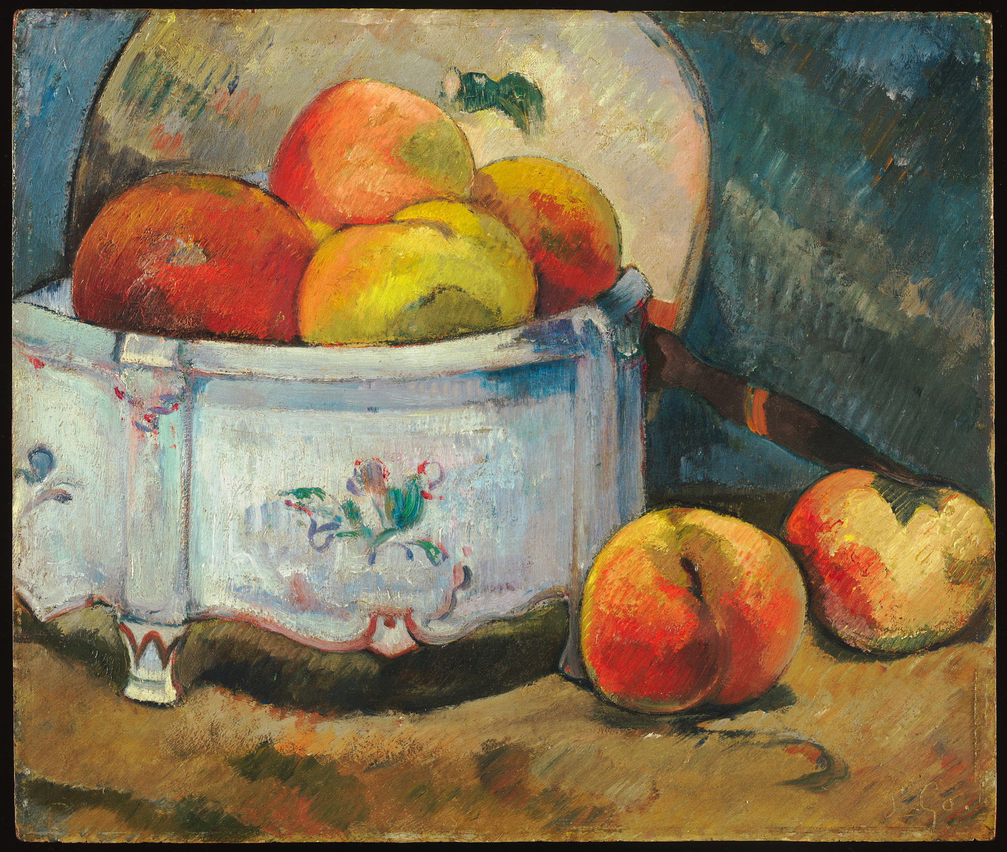 Still Life with Peaches. Ca. 1889. Oil on cradled panel, 26 x 31.8 cm (10 1/4 x 12 1/2 in.). Gift of Walter E. Sachs, 1958.291. Photo: Katya Kallsen. 