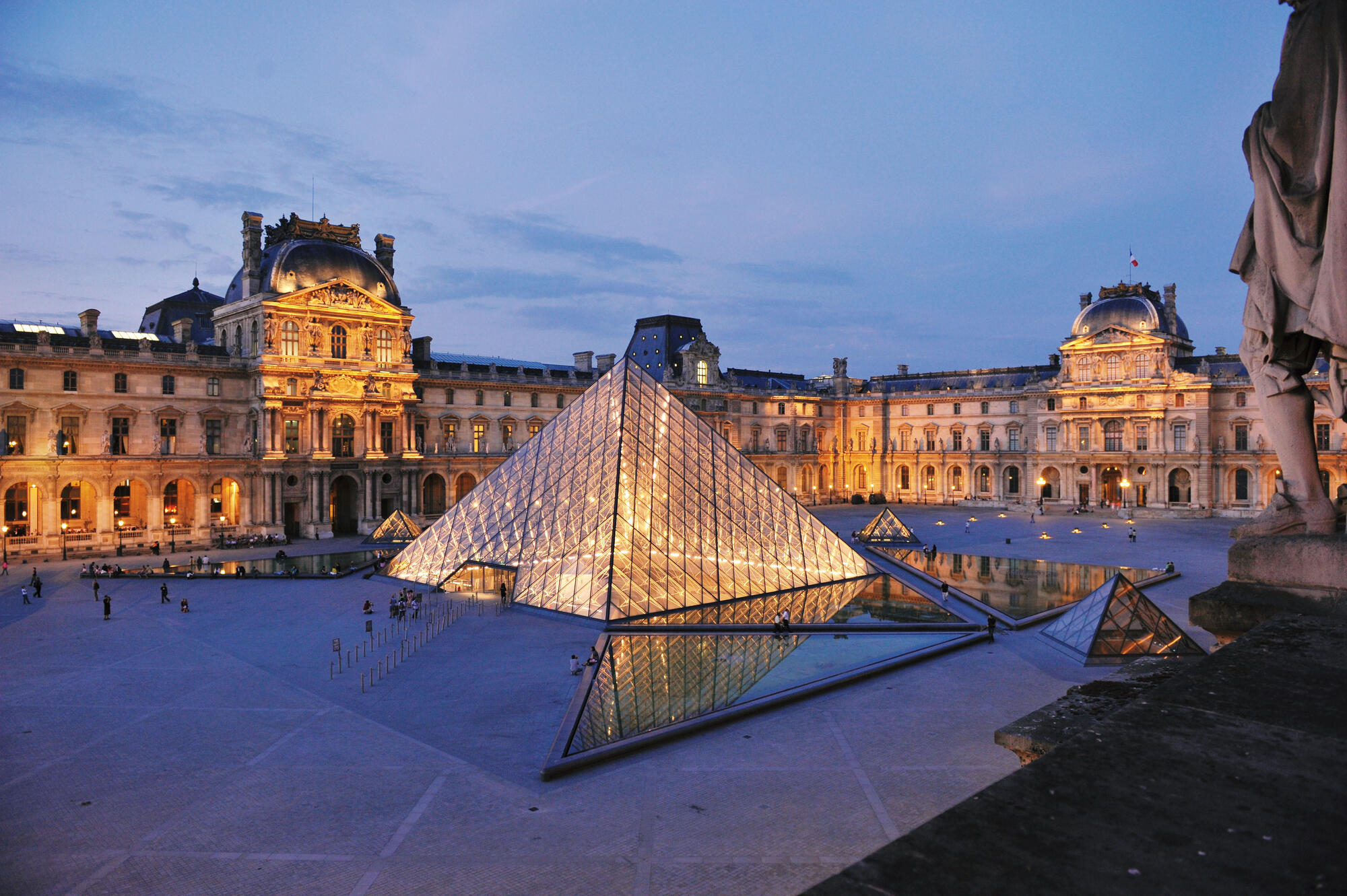 The Pyramid at the Louvre. Construced in 1988-1989 designed by I. M. Pei. Photo: Stéphane Olivier.