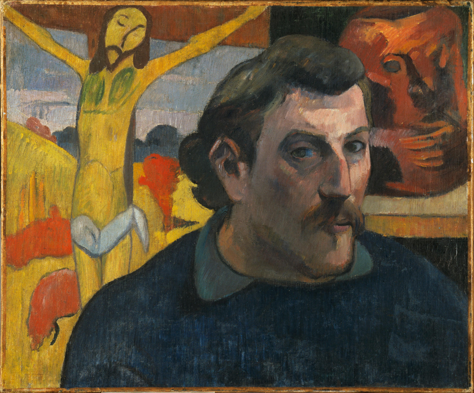 Self-portrait with yellow Christ, 1890-1891. Oil on canvas, 38 x 46 cm. RF1994-2. Photo: René-Gabriel Ojeda.