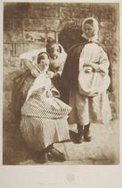 The Letter, Newhaven. 'Frae Jamie at the Sea.' Tableau group of three women, one seated reading a letter, her mother looking over her shoulder and another young woman standing to the right. Identified