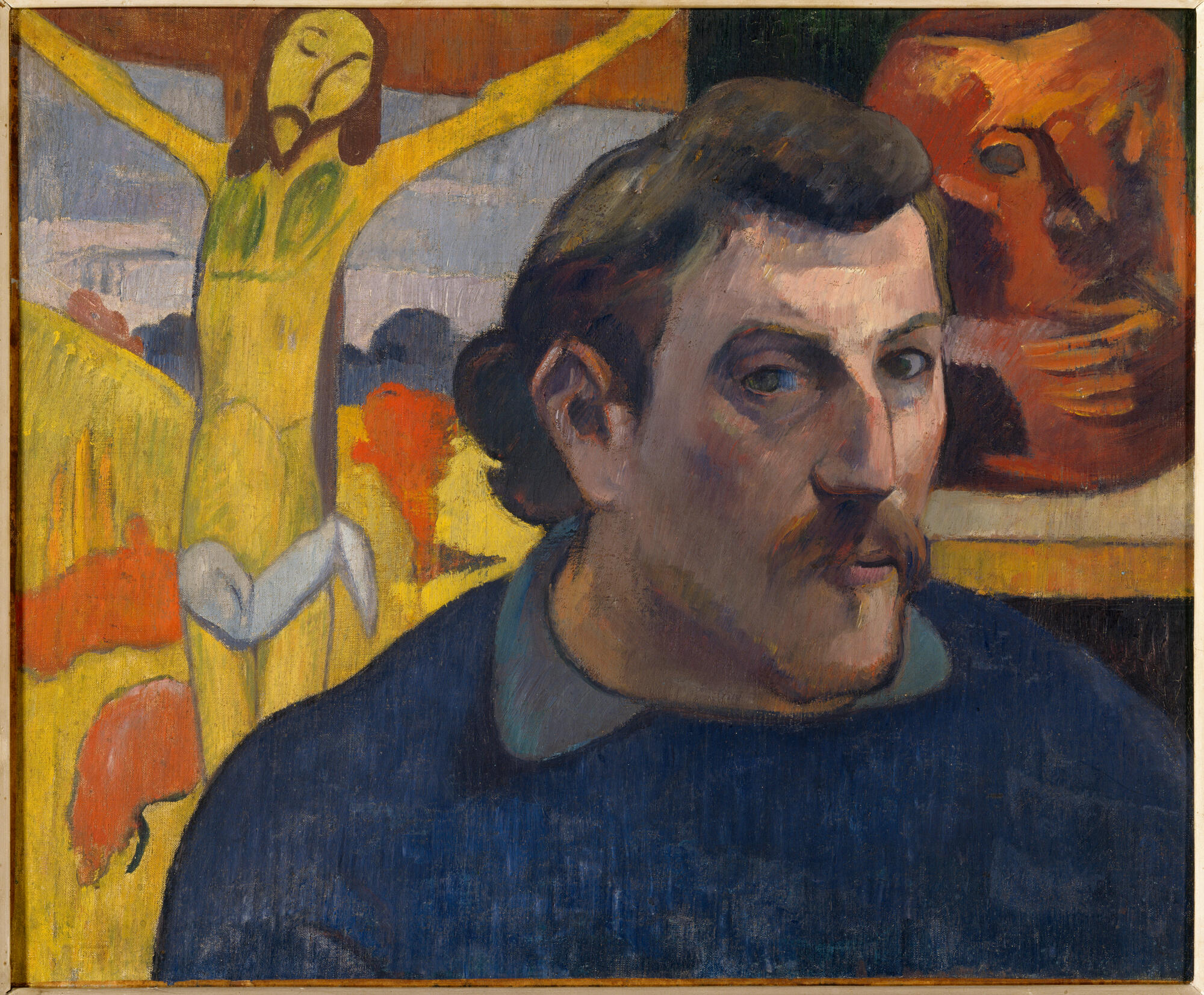 Self-portrait with yellow Christ, 1890-1891. Oil on canvas, 38 x 46 cm. RF1994-2. Photo: René-Gabriel Ojeda.
