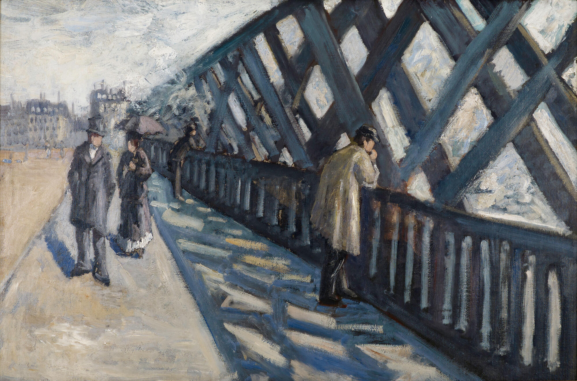 Etude pour "Le Pont de l'Europe" (Study for "Le Pont de l'Europe"). 1876. Oil on canvas, support: 32 3/4 x 48 1/4 inches (83.18 x 122.56 cm); framed: 41 3/4 x 58 x 4 1/2 inches (106.045 x 147.32 x 11.43 cm). Bequest of A. Conger Goodyear, by exchange, 1974 (1974:25).