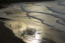 Waves in  Barinatxe or Salvaje beach on sunset. Biscay province. Basque Country.