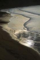 Waves in  Barinatxe or Salvaje beach on sunset. Biscay province. Basque Country.